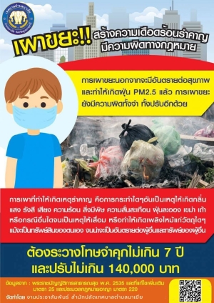 เผาขยะสร้างความเดือดร้อนรำคาญ มีความผิดทางกฎหมาย